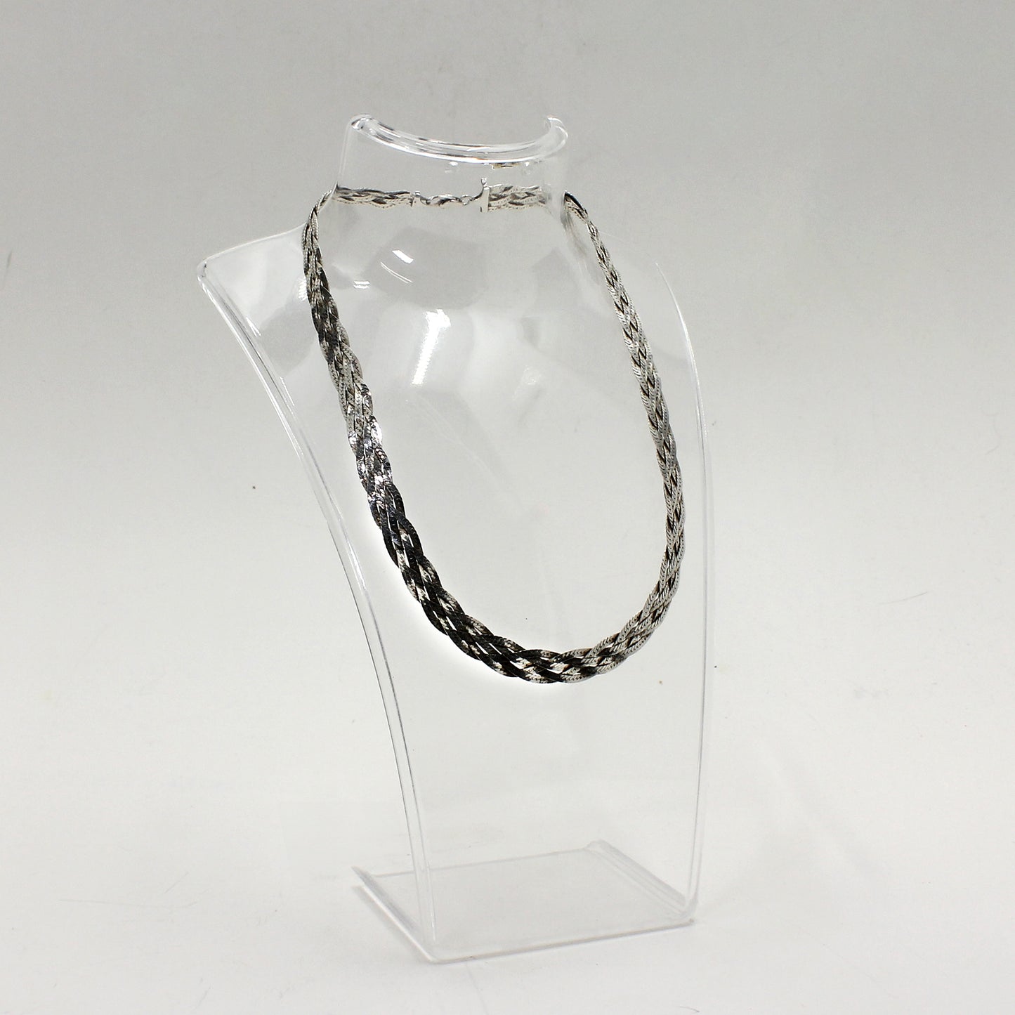 Sterling Silver Braided Necklace - 16"