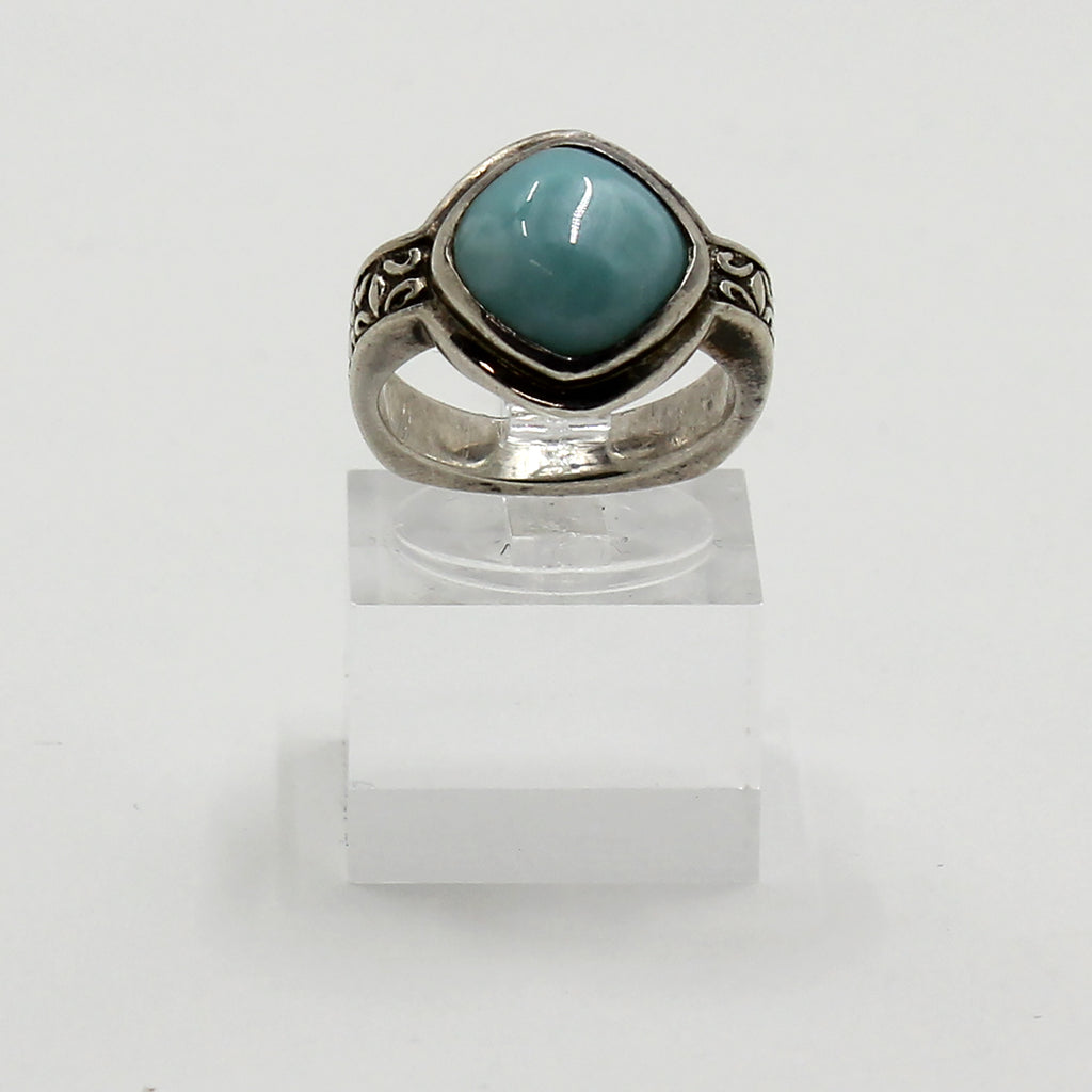 Sterling Silver Larimar Ring - 6