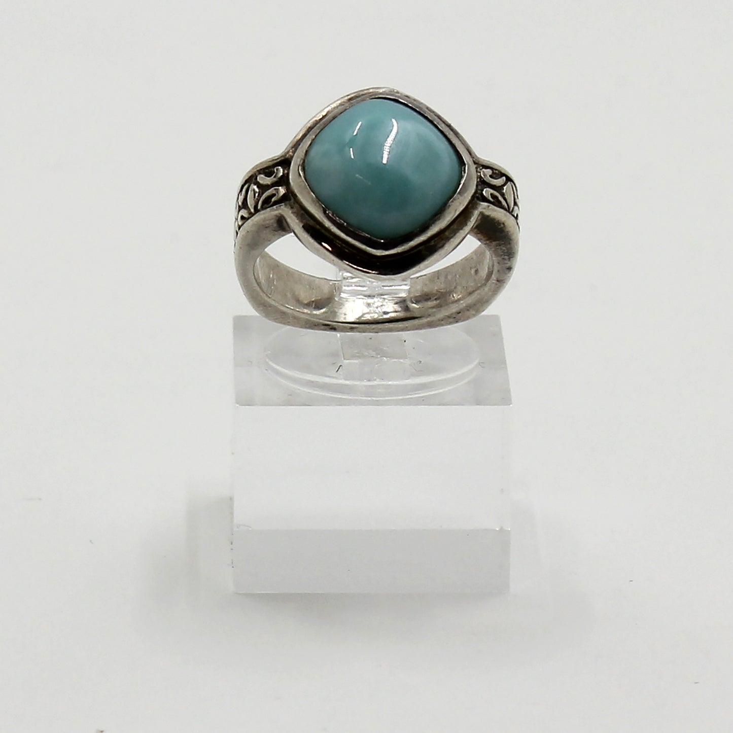 Sterling Silver Larimar Ring - 6