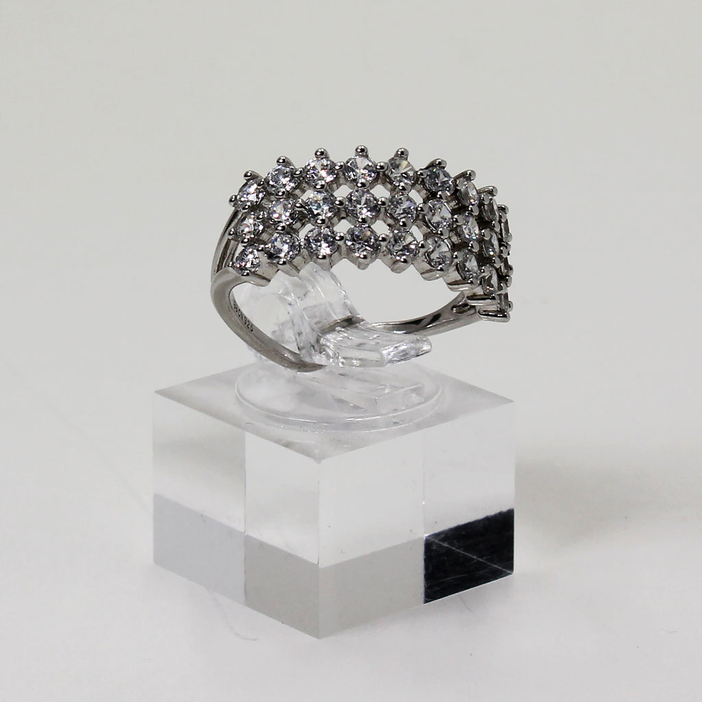 Sterling Silver Dainty Basket Weave Ring - 8