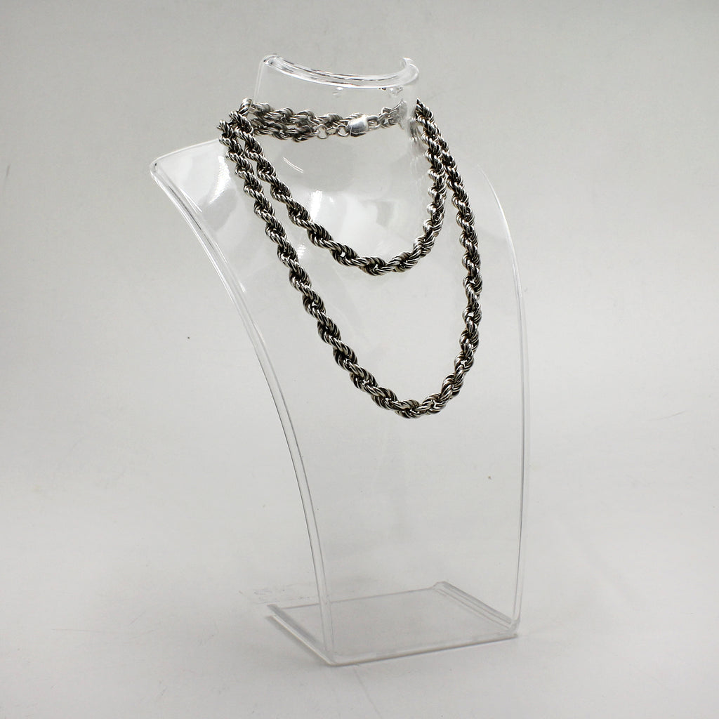 Sterling Silver Large Rope Necklace - 25"