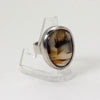 Sterling Silver Brown Stone Agate Ring - 7 1/2