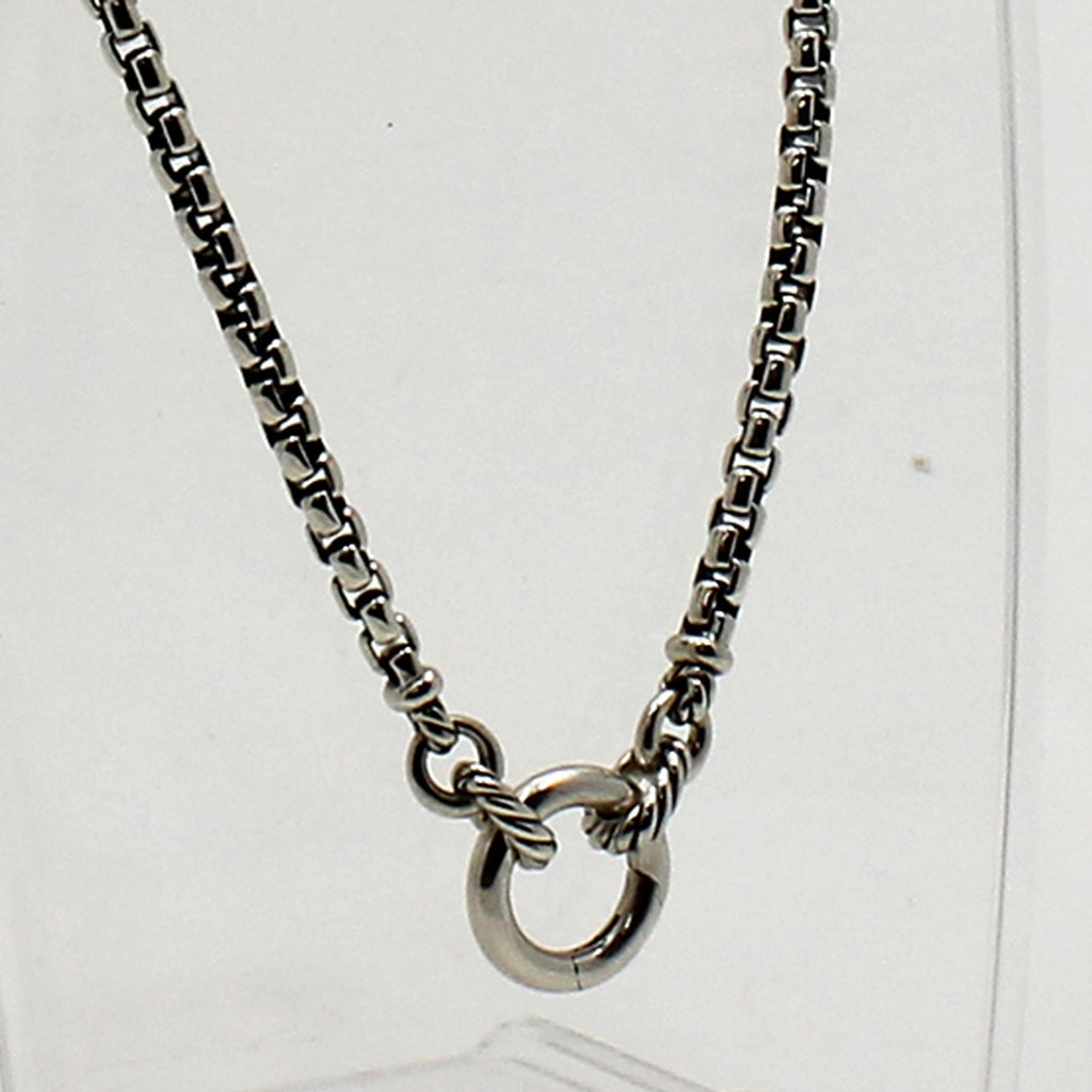 Sterling Silver 'David Yurman" Amulet Box Chain Necklace - 20"