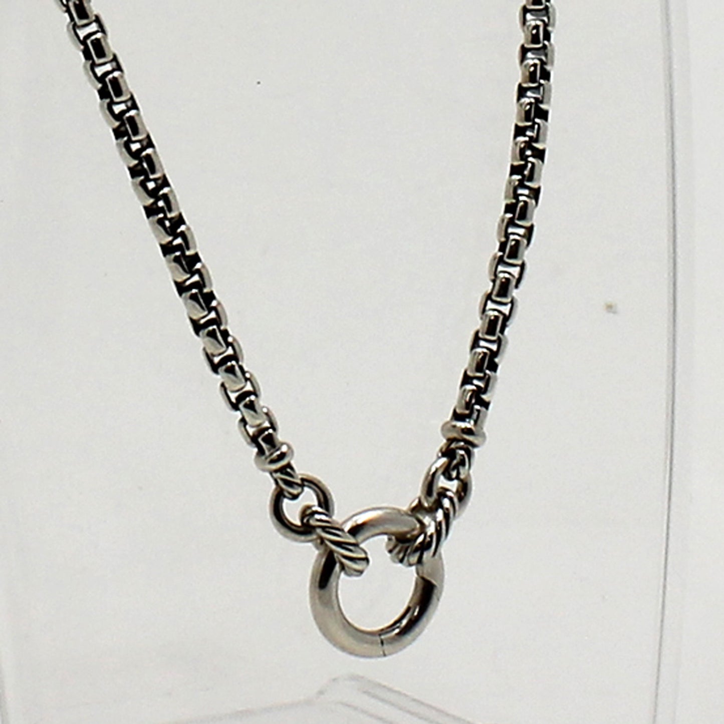 Sterling Silver 'David Yurman" Amulet Box Chain Necklace - 20"
