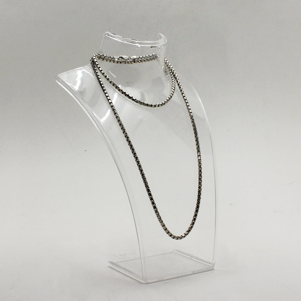 Sterling Silver Box Chain Necklace - 27.5"