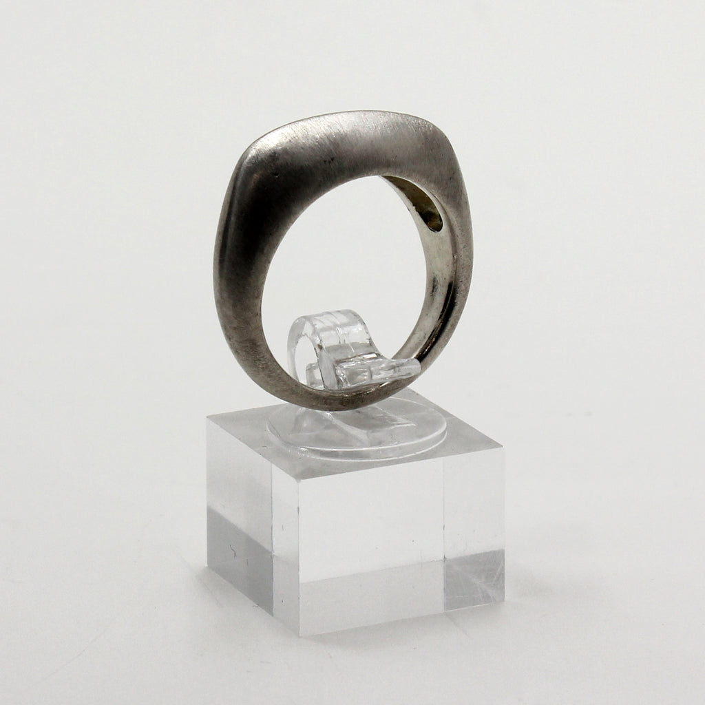 Sterling Silver Brushed Minimalist Ring - 9