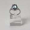 Sterling Silver Light Blue Halo Ring - 7