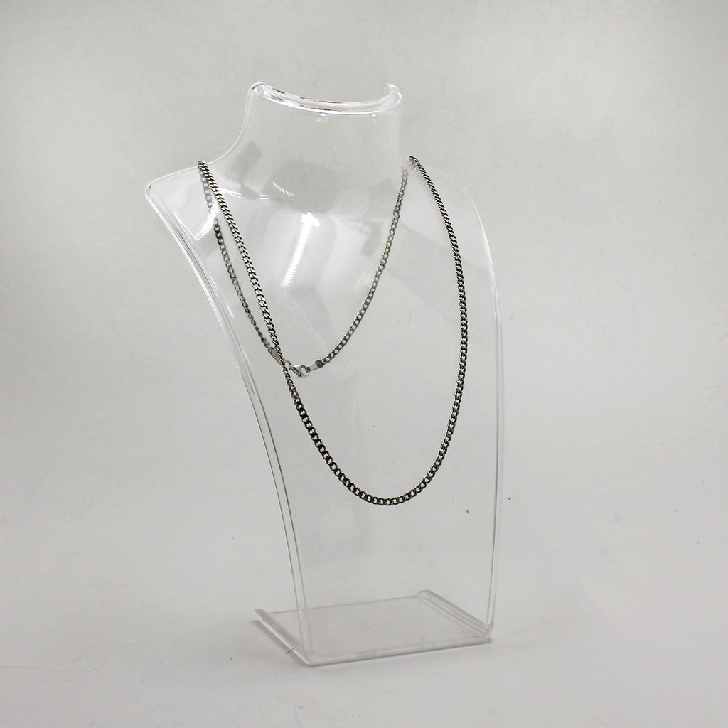Sterling Silver Small Curb Link Necklace - 21"