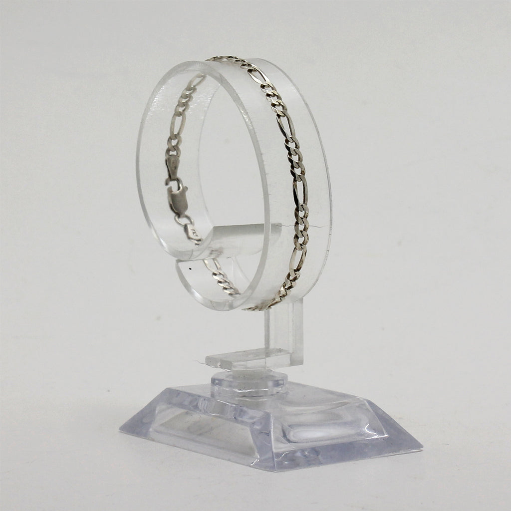 Sterling Silver Figaro Link Bracelet - 6"