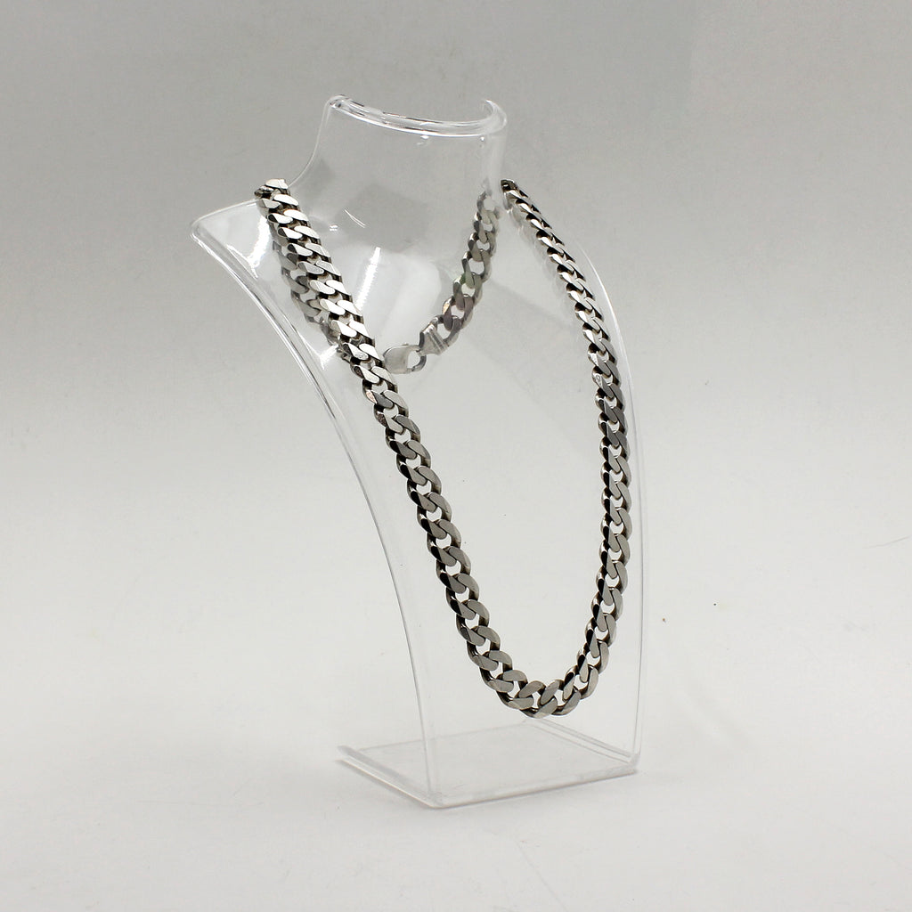 Sterling Silver Large Curb Link Necklace - 22"