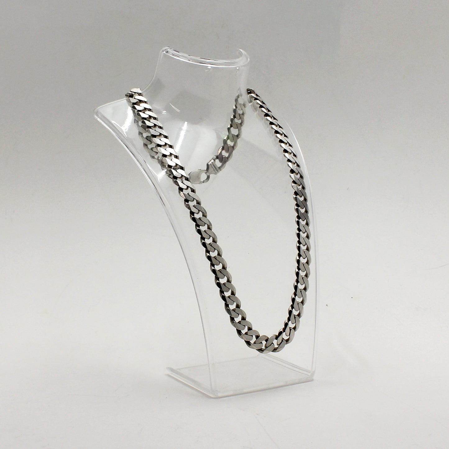Sterling Silver Large Curb Link Necklace - 22"