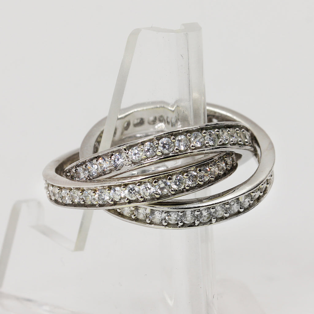 Sterling Silver Intertwined Ring - Size 6