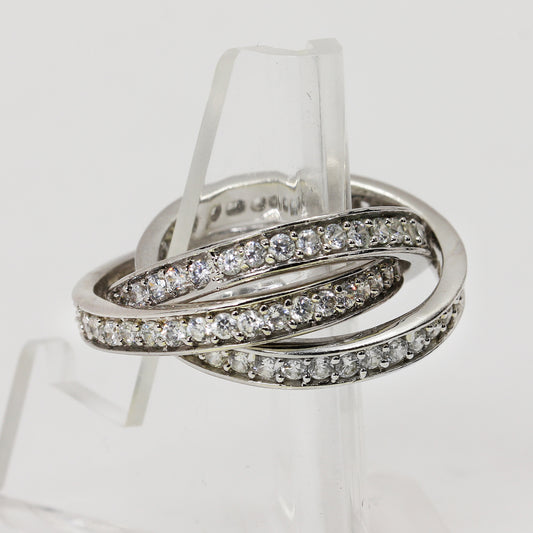 Sterling Silver Intertwined Ring - Size 6