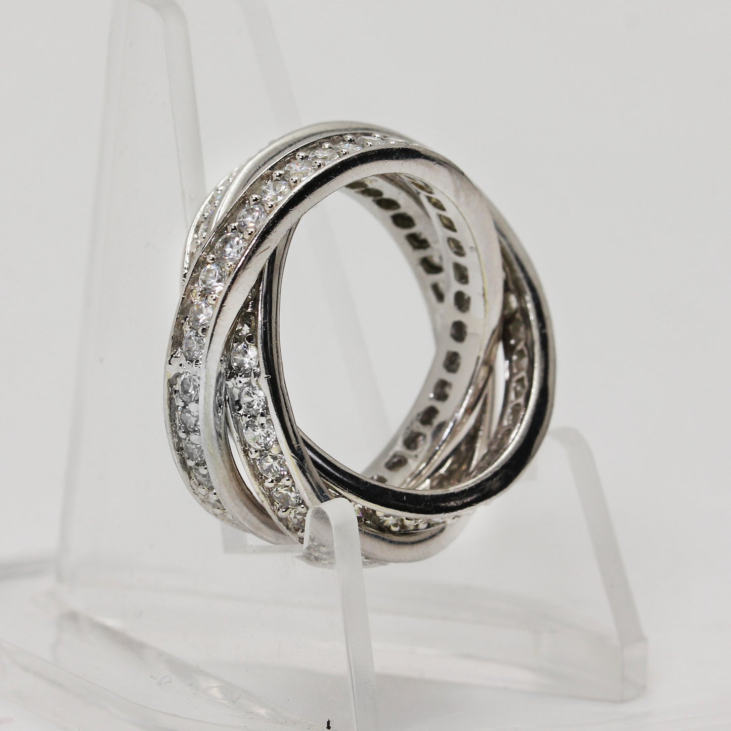 Sterling Silver Intertwined Ring - Size 6