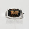 Sterling Silver Brown Rectangular Ring - Size 7