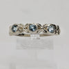 Sterling Silver Triple Blue Flower Ring- Size 13 1/2