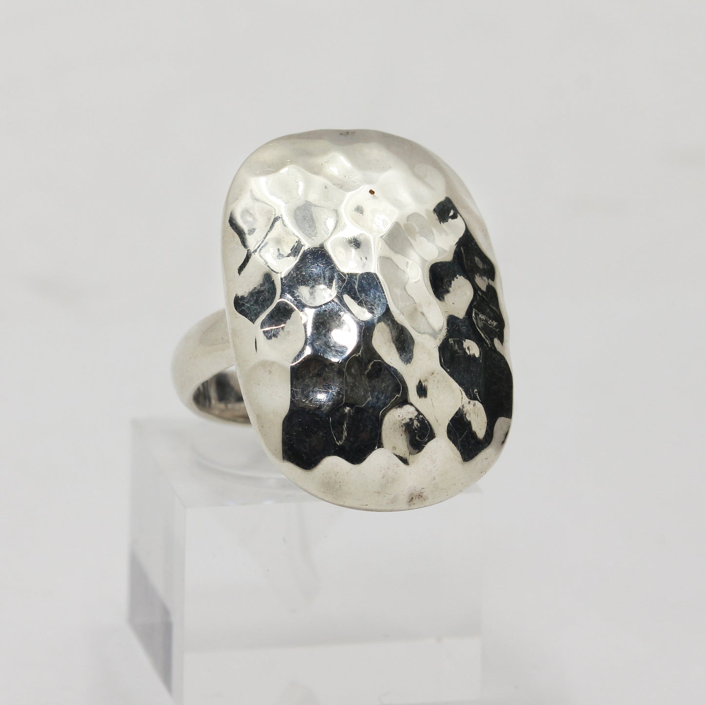 Sterling Silver Hammered Statement Ring- Size 6 1/2