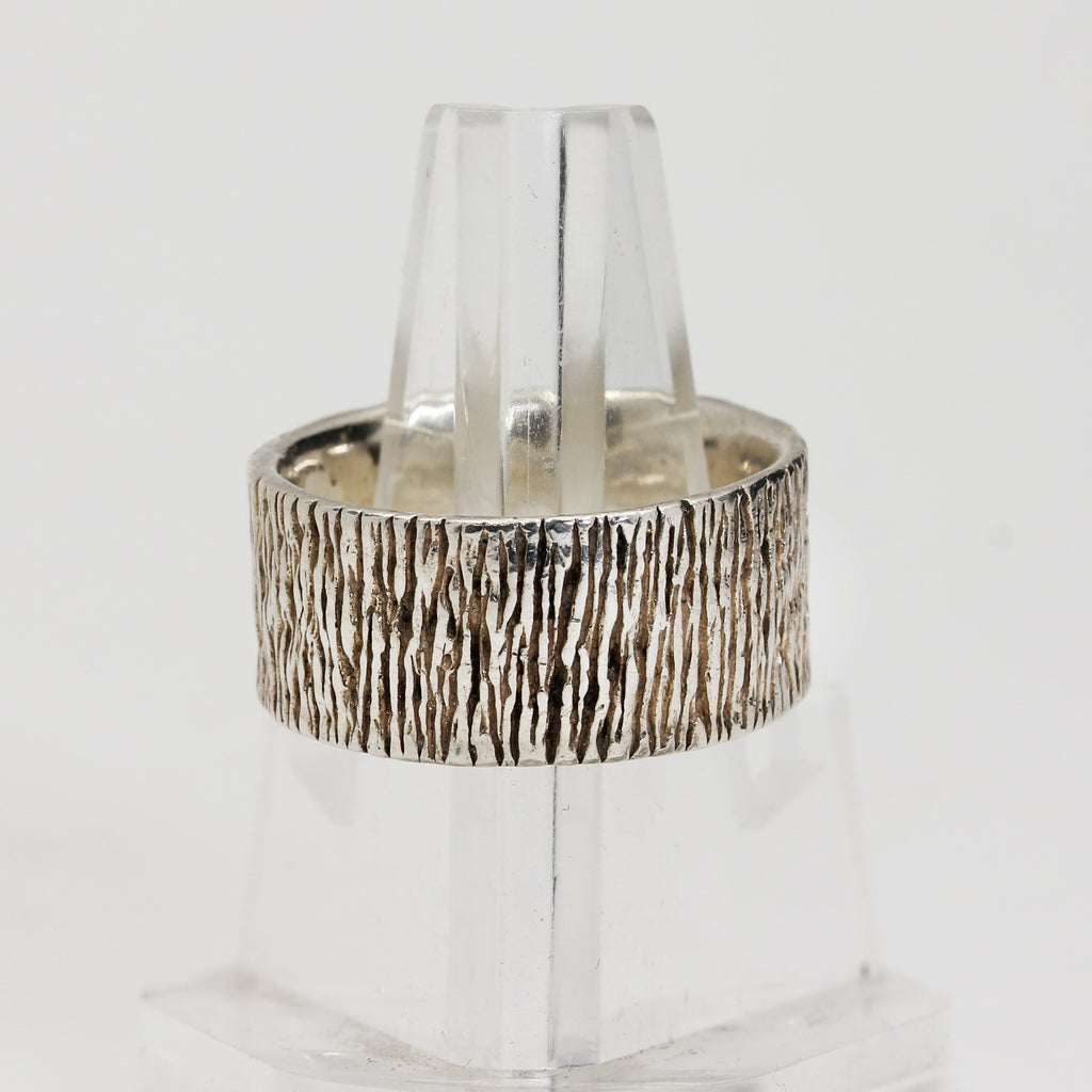Sterling Silver Etched Ring- Size 6 1/2