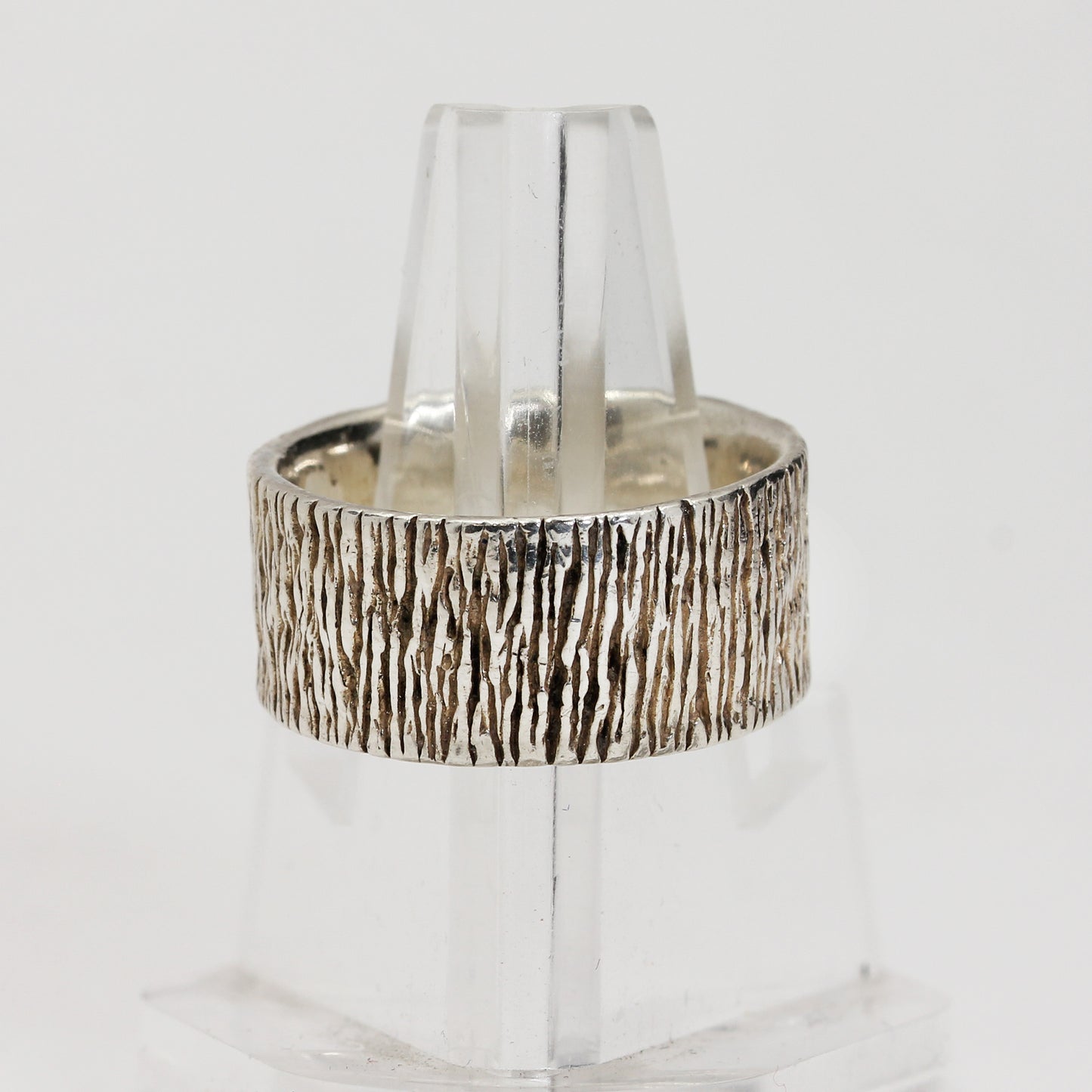 Sterling Silver Etched Ring- Size 6 1/2