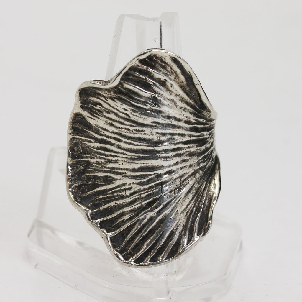 Sterling Silver Coral Ring- Size 8