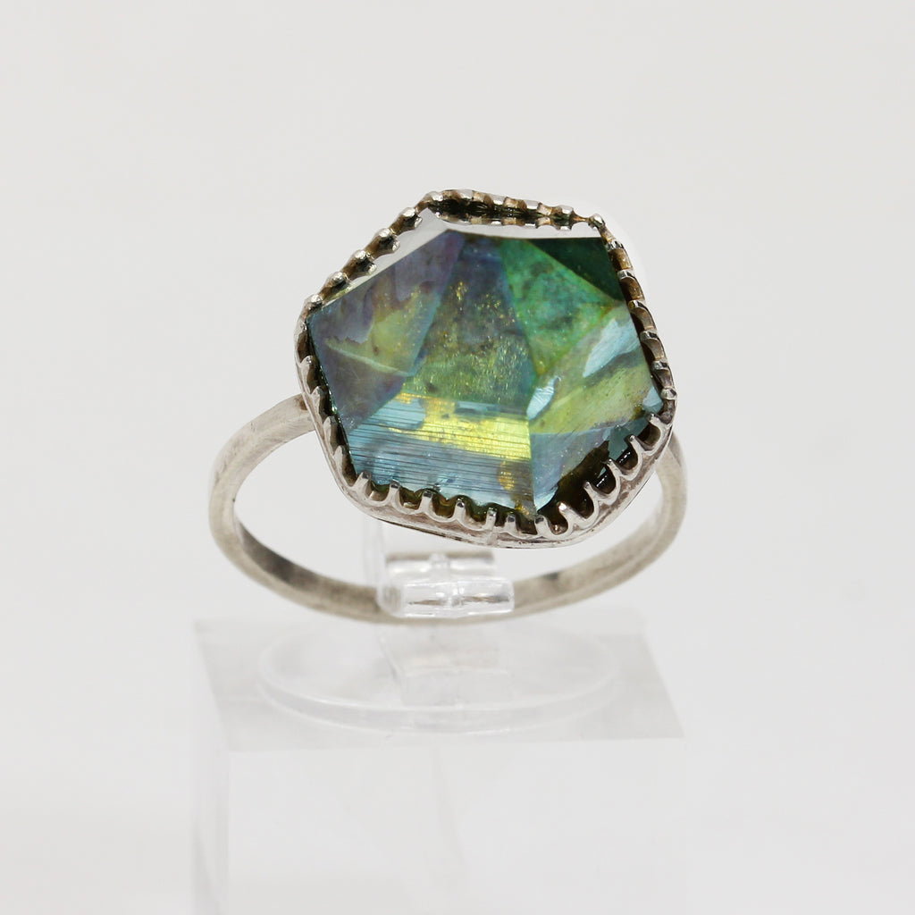 Sterling Silver Crystal Ring- Size 8