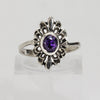 Sterling Silver Purple Antique Ring - Size 5