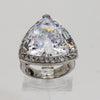Sterling Silver Triangle Halo Ring - Size 6