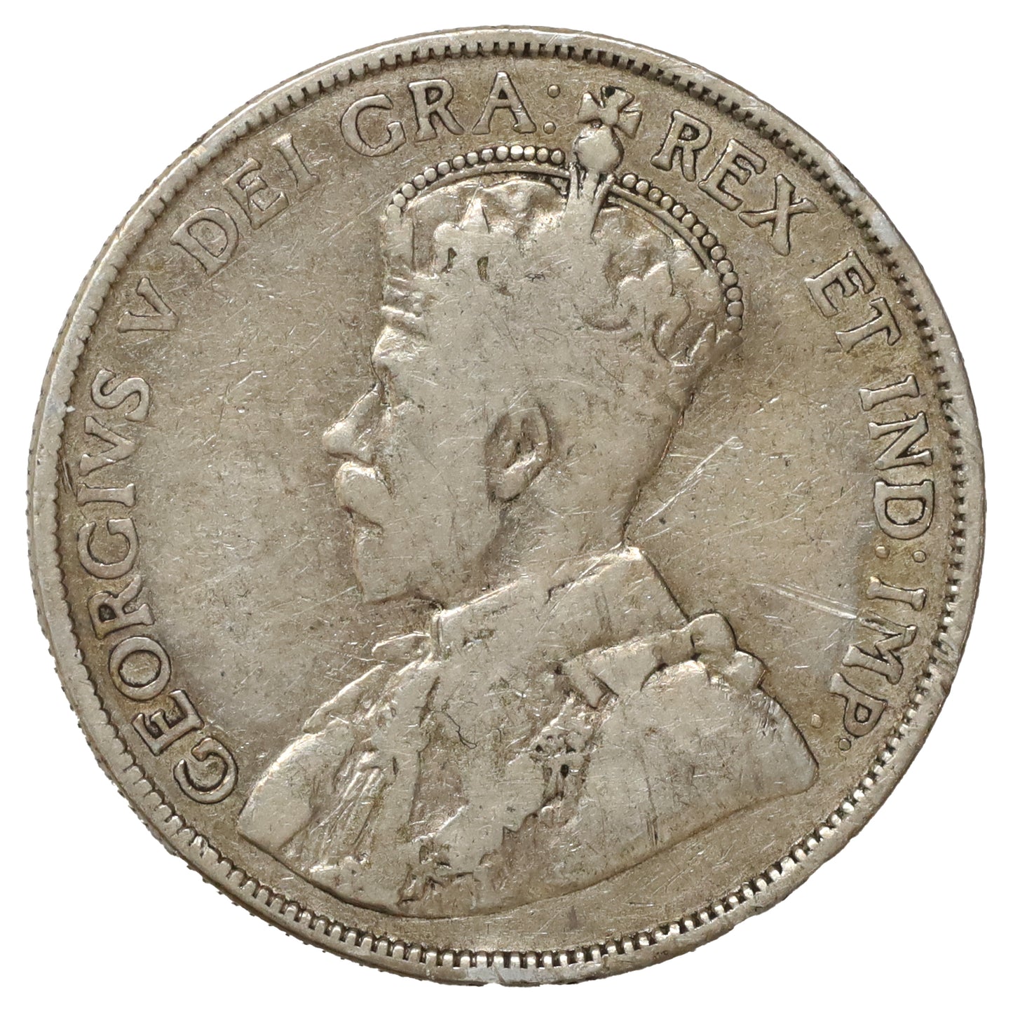 1914 Canada 50-cents VG-F (VG10) Scratched, cleaned, or impaired