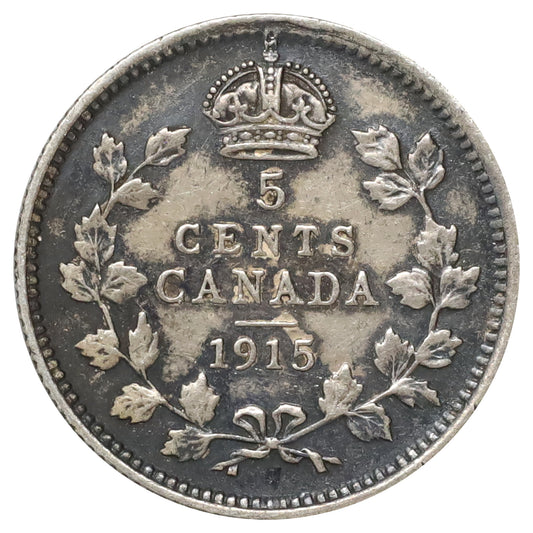 1915 Canada 5-cents VF-EF (VF30) Impaired