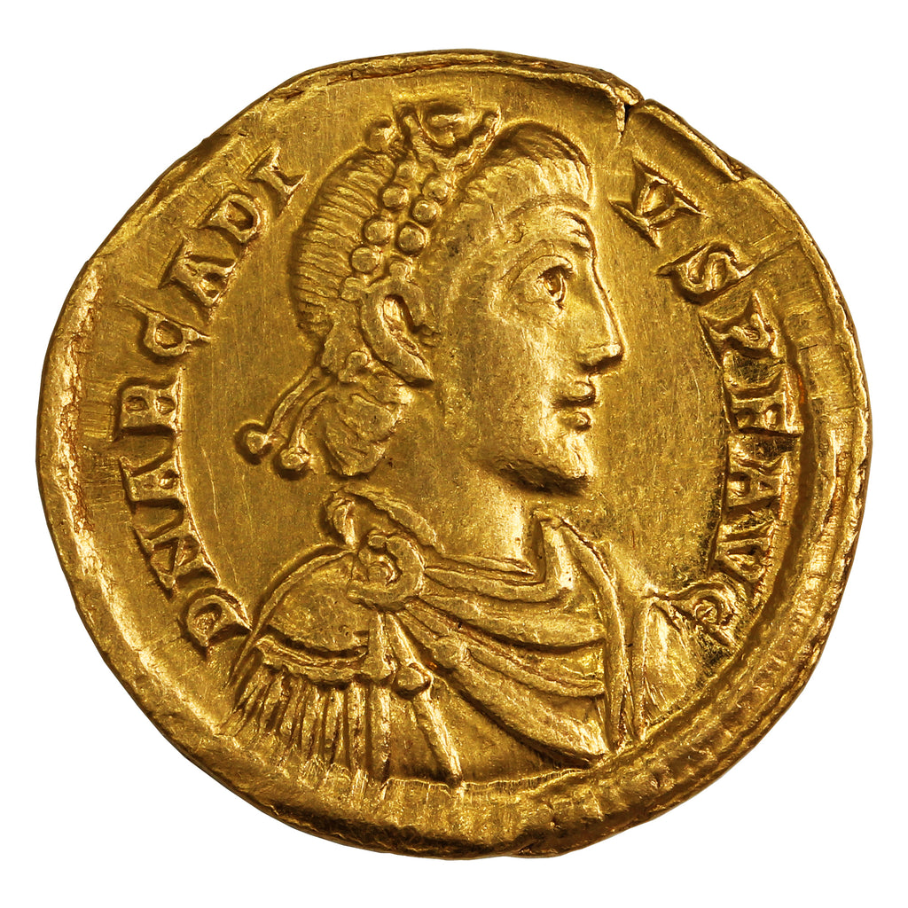 Late Roman Empire 383-408AD Arcadius Gold Solidus Almost Uncirculated (AU50)