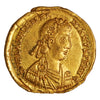 Late Roman Empire 425-455AD Valentinian III Gold Solidus AU-UNC (AU55)