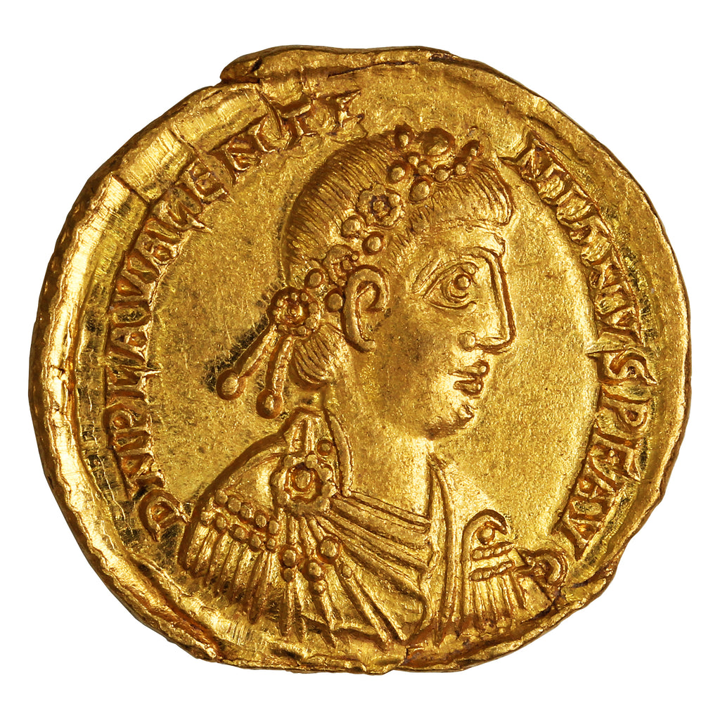 Late Roman Empire 425-455AD Valentinian III Gold Solidus AU-UNC (AU55)