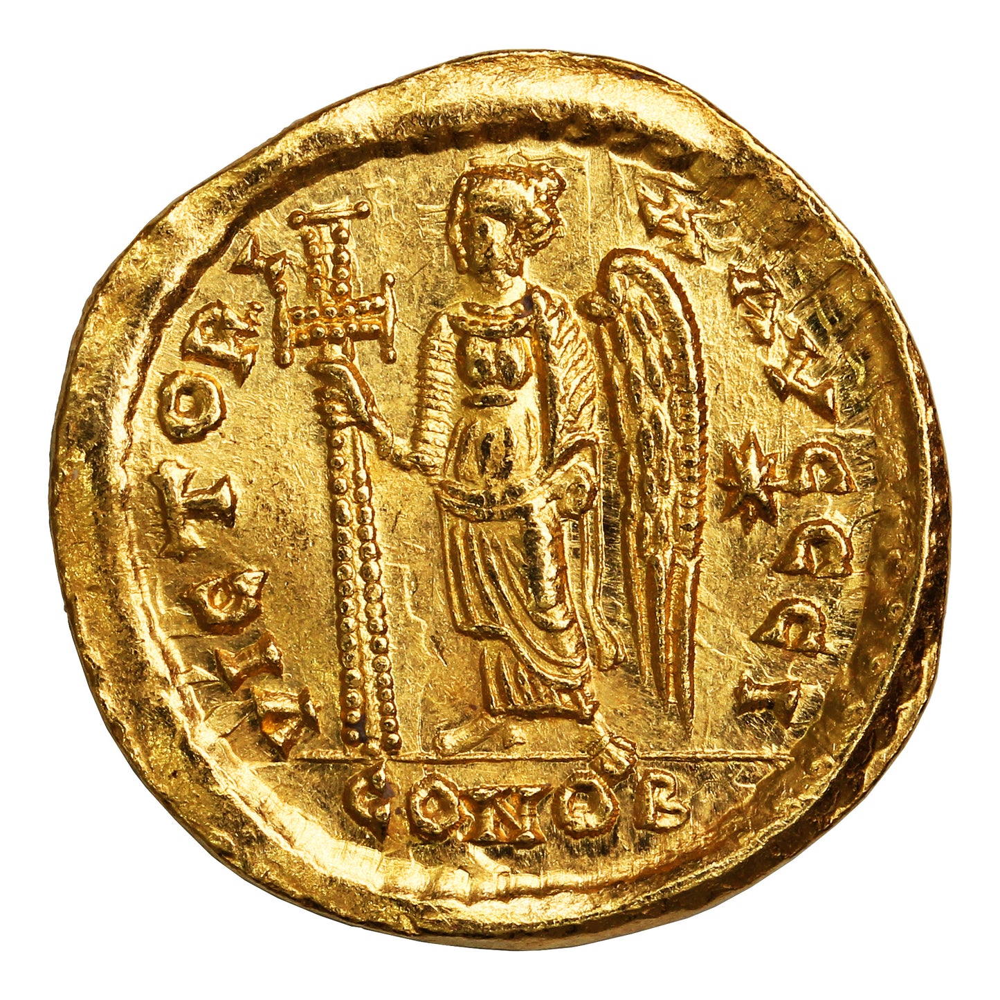 Late Roman Empire 491-518AD Anastasius Gold Solidus AU-UNC (AU55)