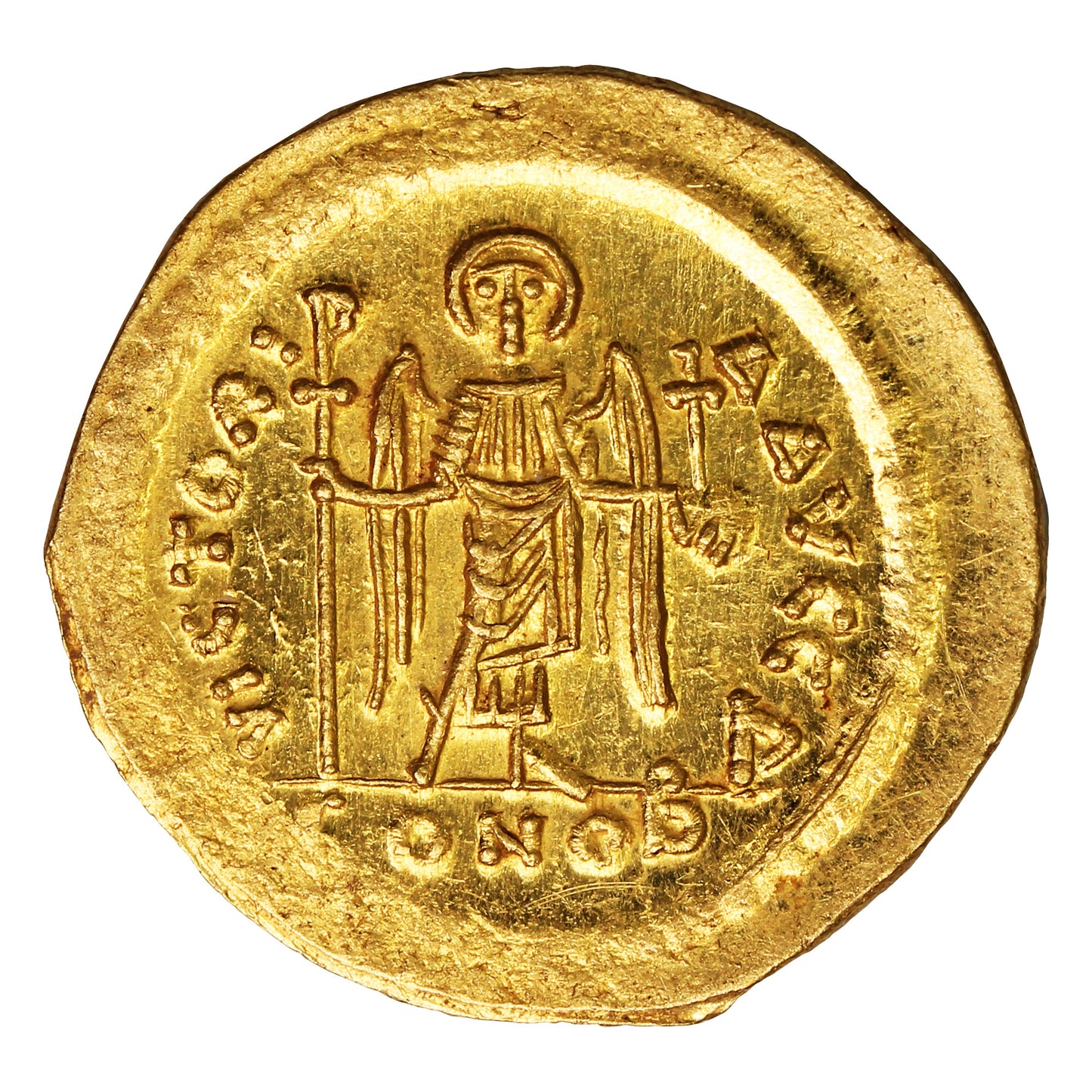 Late Roman Empire 583-602AD Maurice Tiberius Gold Solidus UNC+ (MS62)