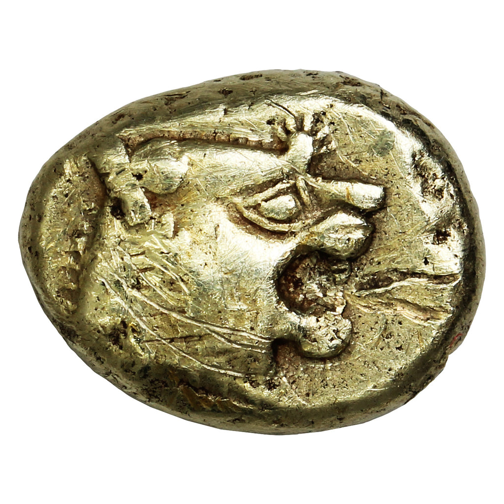 Ancient Lydian Kingdom 610-546BC "The First Coinage" Sardes Lions Head El Trite EF-AU (EF45) Scratched RARE