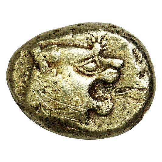 Ancient Lydian Kingdom 610-546BC "The First Coinage" Sardes Lions Head El Trite EF-AU (EF45) Scratched RARE