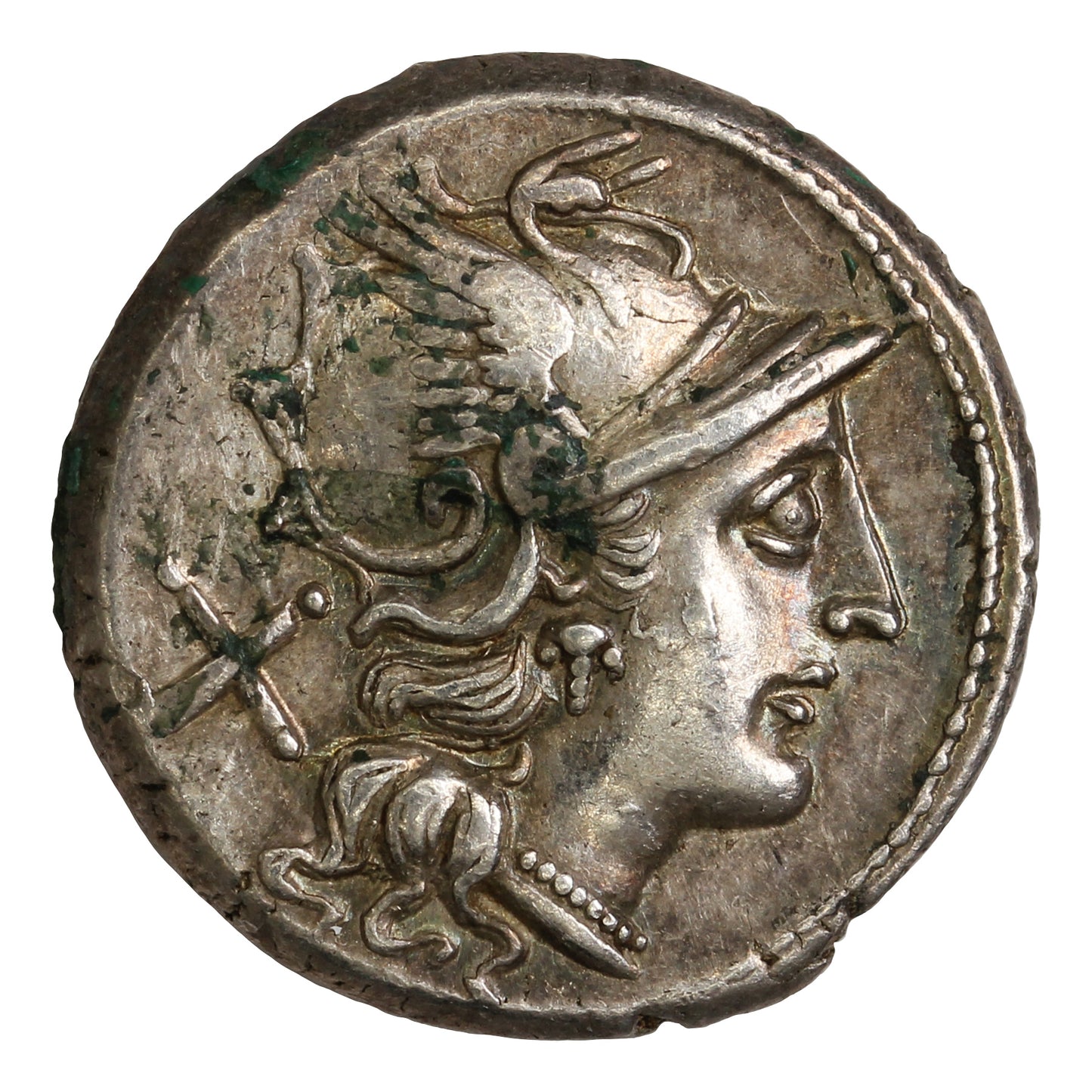 Ancient Roman Republic 157-155BC Head of Roma, Victory Silver Denarius Almost UNC (AU50)