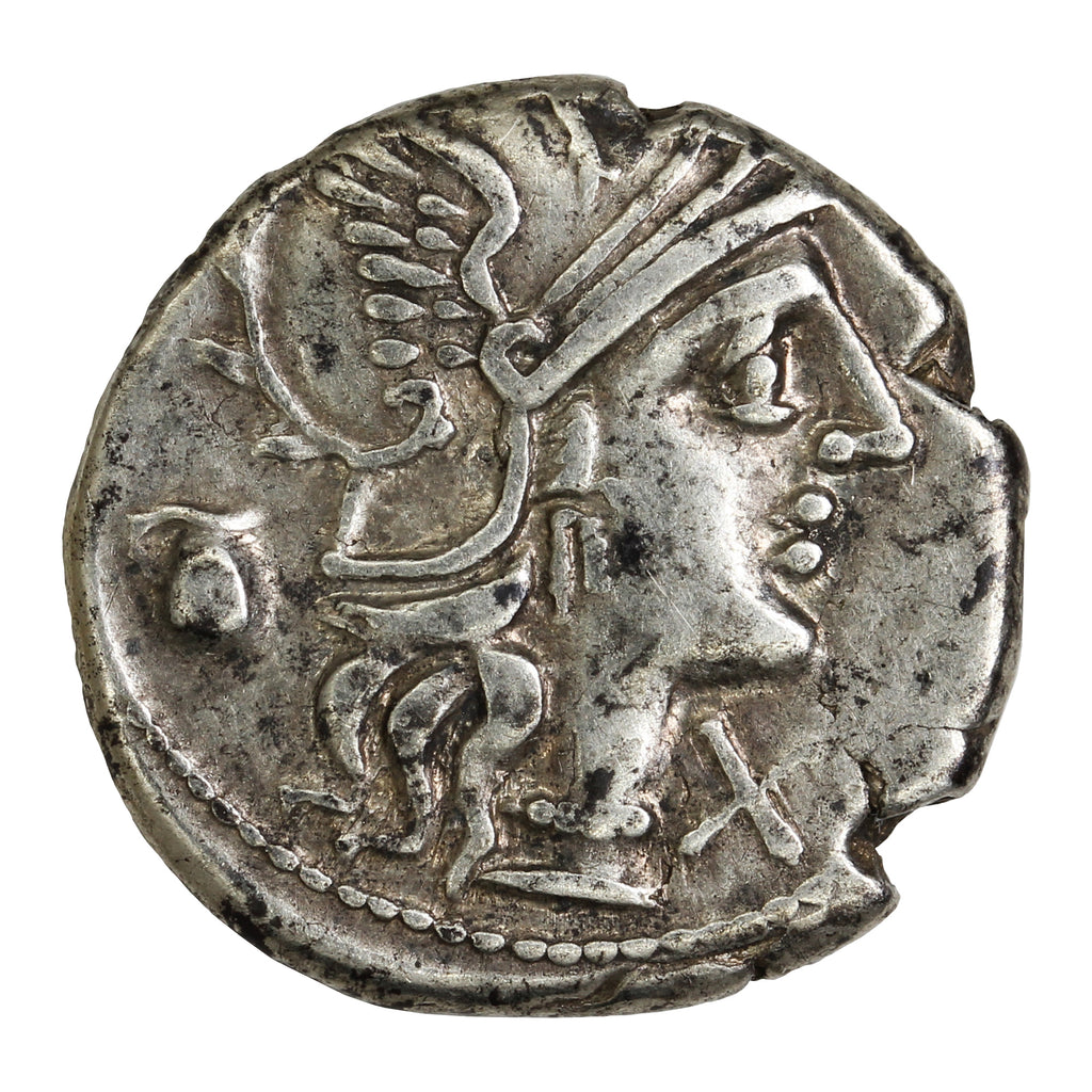 Ancient Roman Republic 137BC Faustulus & Wolf S. Pompeius Silver Denarius Extra Fine (EF40)