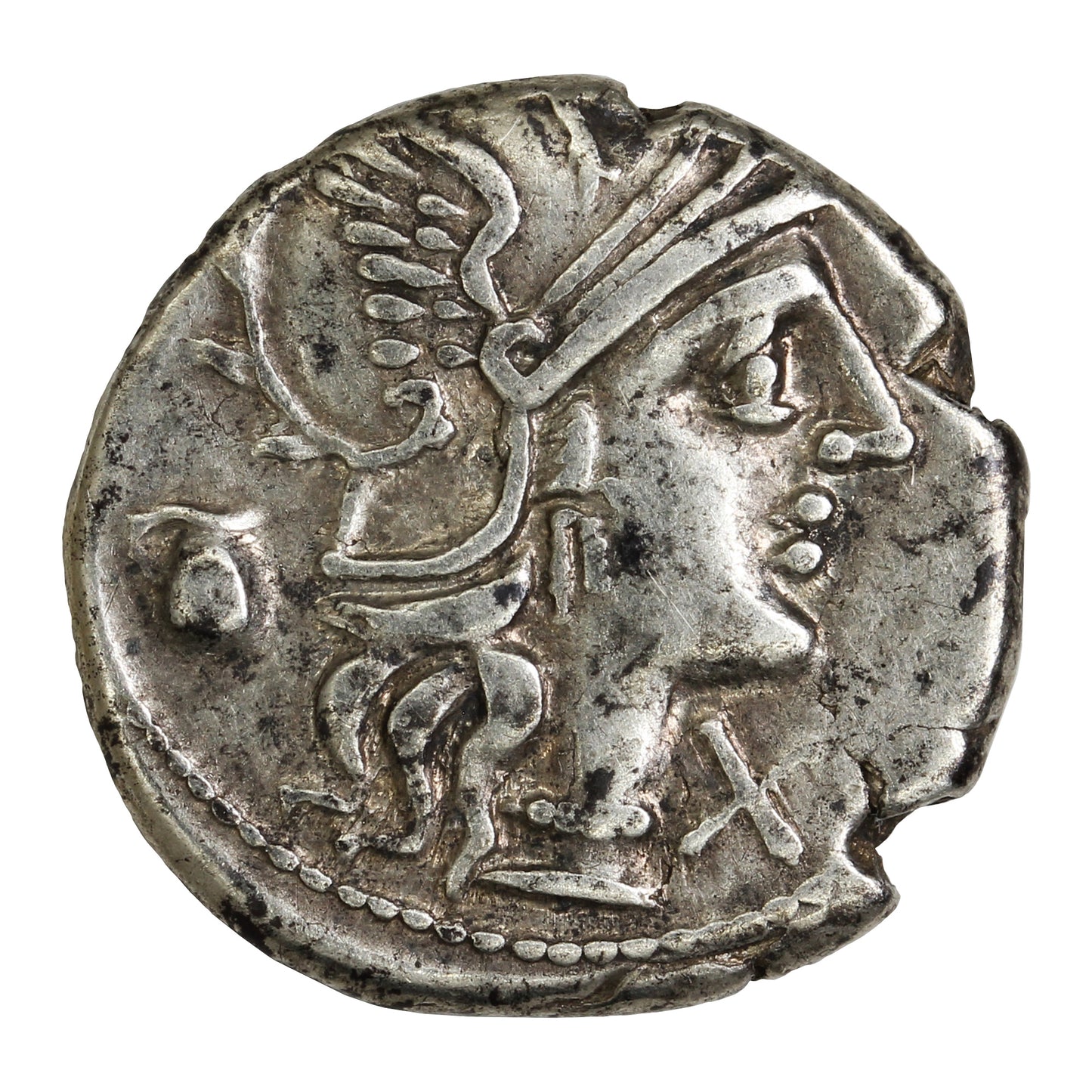 Ancient Roman Republic 137BC Faustulus & Wolf S. Pompeius Silver Denarius Extra Fine (EF40)