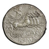 Ancient Roman Republic 121B Jupiter in Quadriga Papirius Carbo Silver Denarius Extra Fine (EF40)