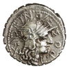 Ancient Roman Republic 118BC L. Pomponius Silver Denarius Almost Uncirculated (AU50)