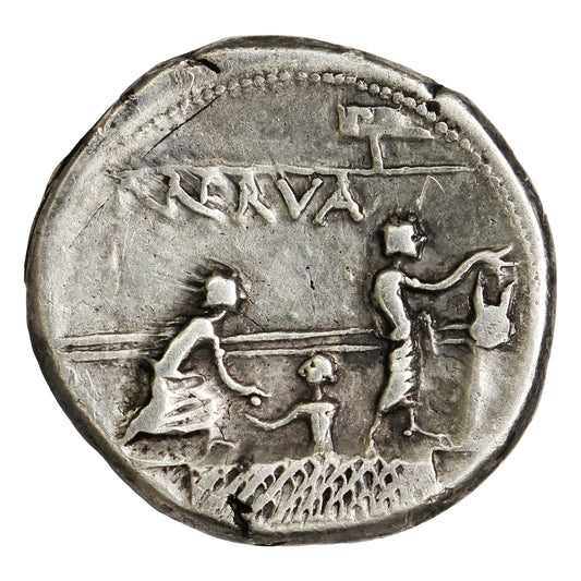 Ancient Roman Republic 113-112BC Voting Scene P. Nerva Silver Denarius VF-EF (VF30)