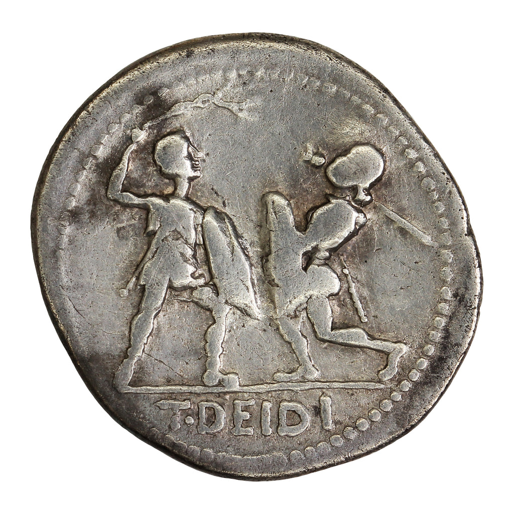 Ancient Roman Republic 113-112BC Gladiators T. Didius Silver Denarius VF-EF (VF30)