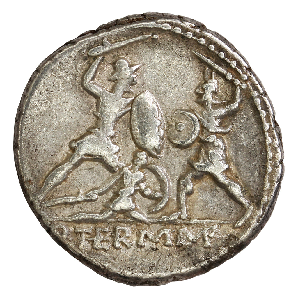 Ancient Roman Republic 103BC Mars Q. Minucius M.F. Thermus Silver Denarius VF-EF (VF30)