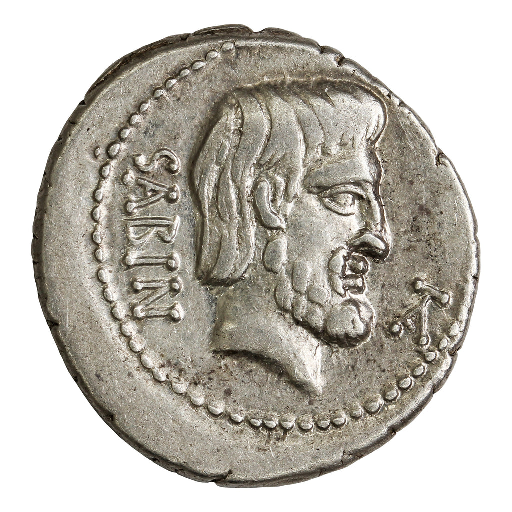 Ancient Roman Republic 89BC Rape of the Sabines Silver Denarius Extra Fine (EF40)