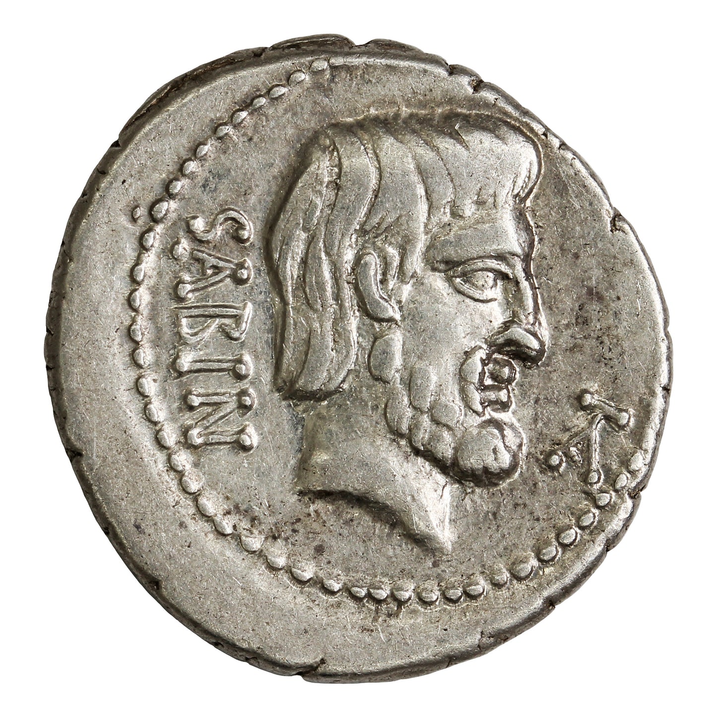 Ancient Roman Republic 89BC Rape of the Sabines Silver Denarius Extra Fine (EF40)