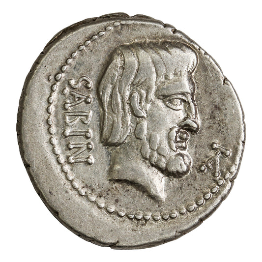 Ancient Roman Republic 89BC Rape of the Sabines Silver Denarius Extra Fine (EF40)