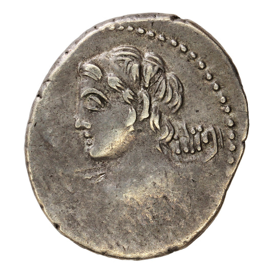 Ancient Roman Republic C. Licinnius L.F. Macer Silver Denarius Extra Fine (EF40)