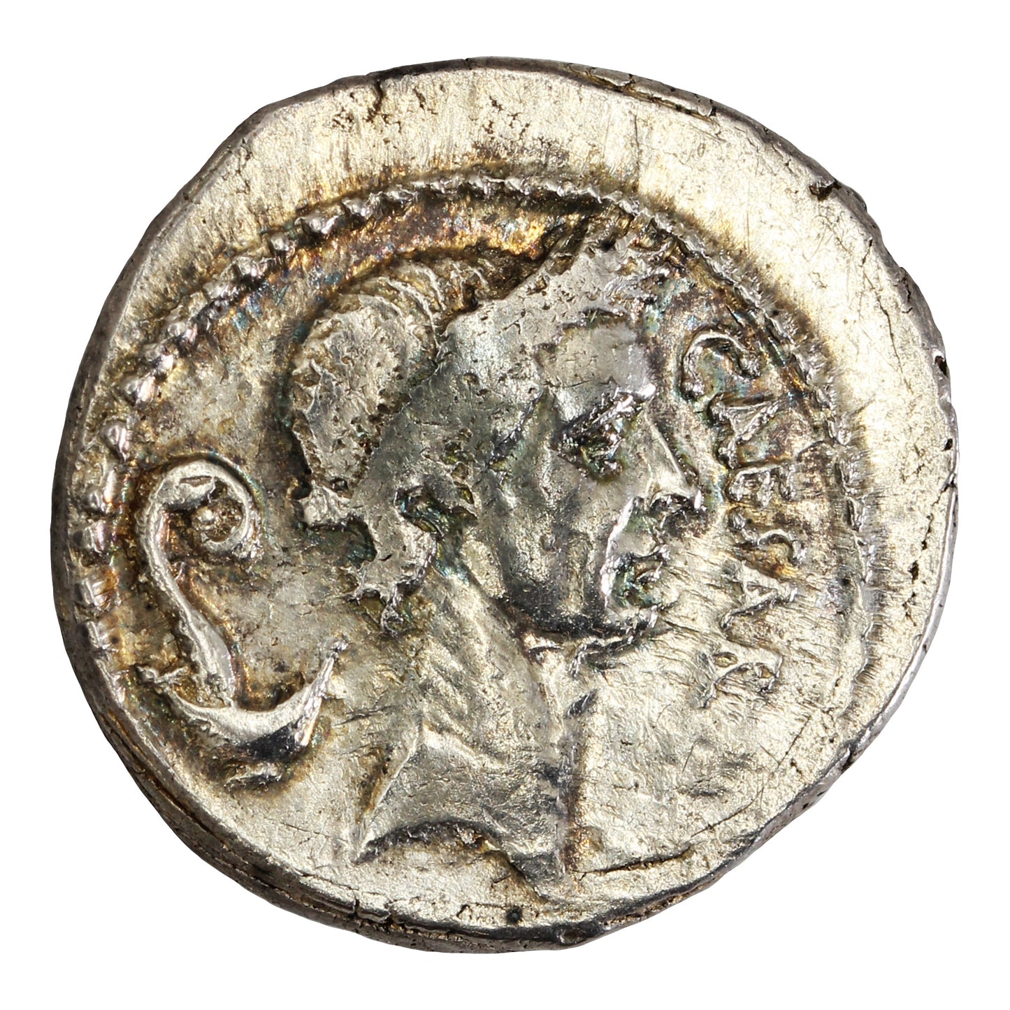 Ancient Roman Republic 44BC Julius Caesar Silver Denarius EF-AU (EF45)