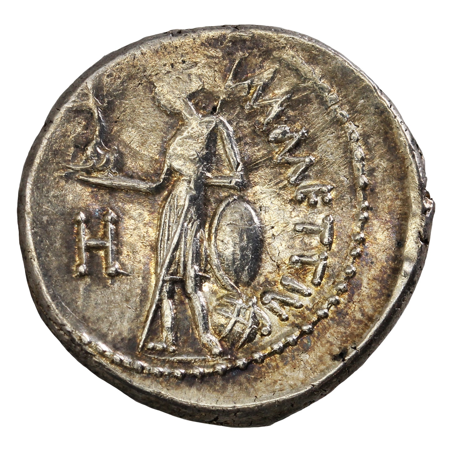 Ancient Roman Republic 44BC Julius Caesar Silver Denarius EF-AU (EF45)